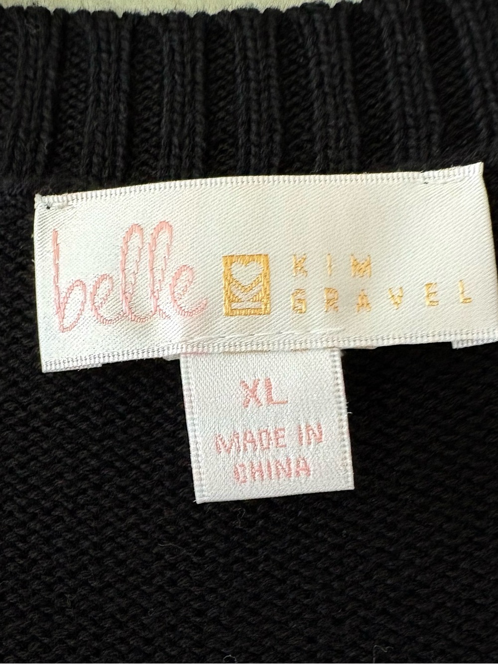 🖤 Belle by Kim Gravel Falling in Love Fuzzy Heart V-Neck Cardigan Sweater‎ XL - Picture 6 of 6